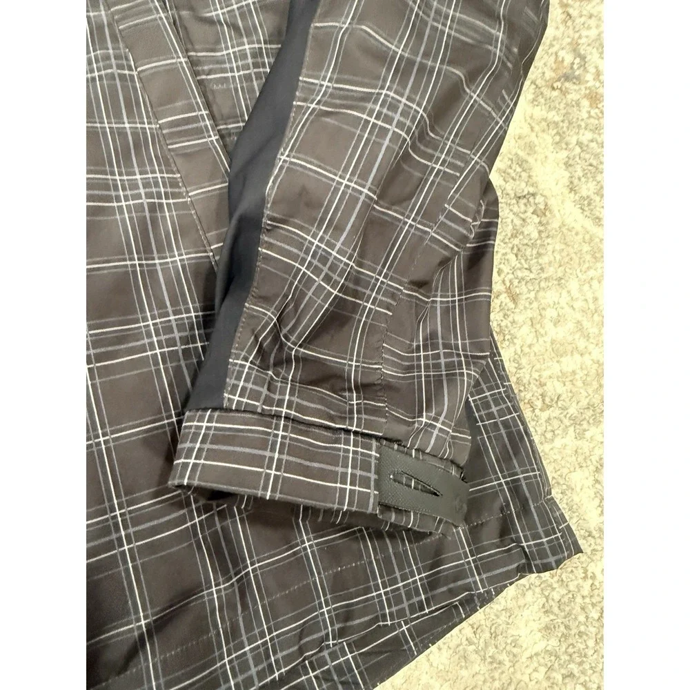 SUNICE TYPHOON Gray Black Plaid Poly Golf Full Zip Jacket‎ Size Medium